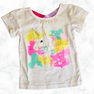 “Unicorn Splash” Glitter Graphic Tee – Youth Small (White)